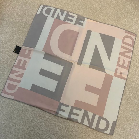 Fendi Silk Handkerchief in Multicolour (pink/gray/white) - Picture 4 of 4